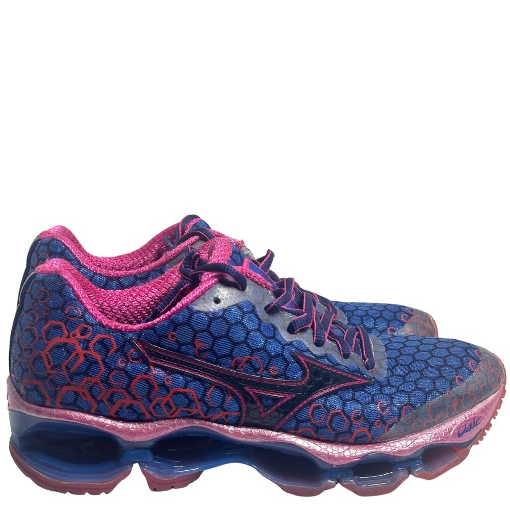 Mizuno Vibrant Blue and Pink Athletic Shoes